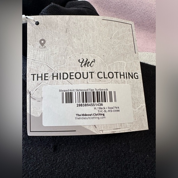 The Hideout clothing  Blessed Knit Distressed Tips Turtleneck UNISEX  size M - Picture 5 of 9